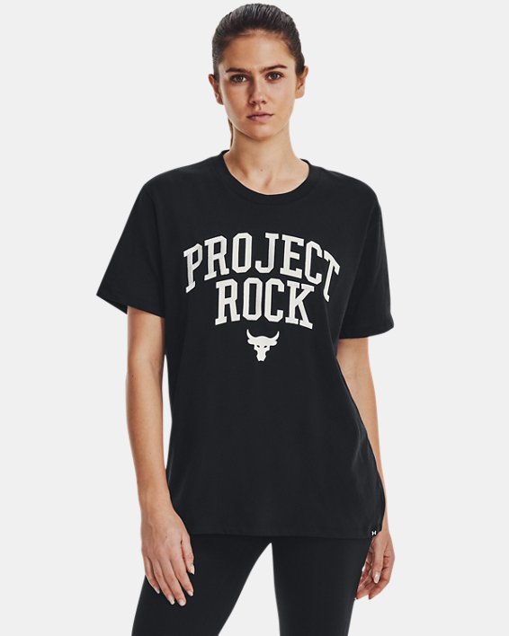 T-Shirt Project Rock Heavyweight Campus da donna, Black, pdpMainDesktop image number 0